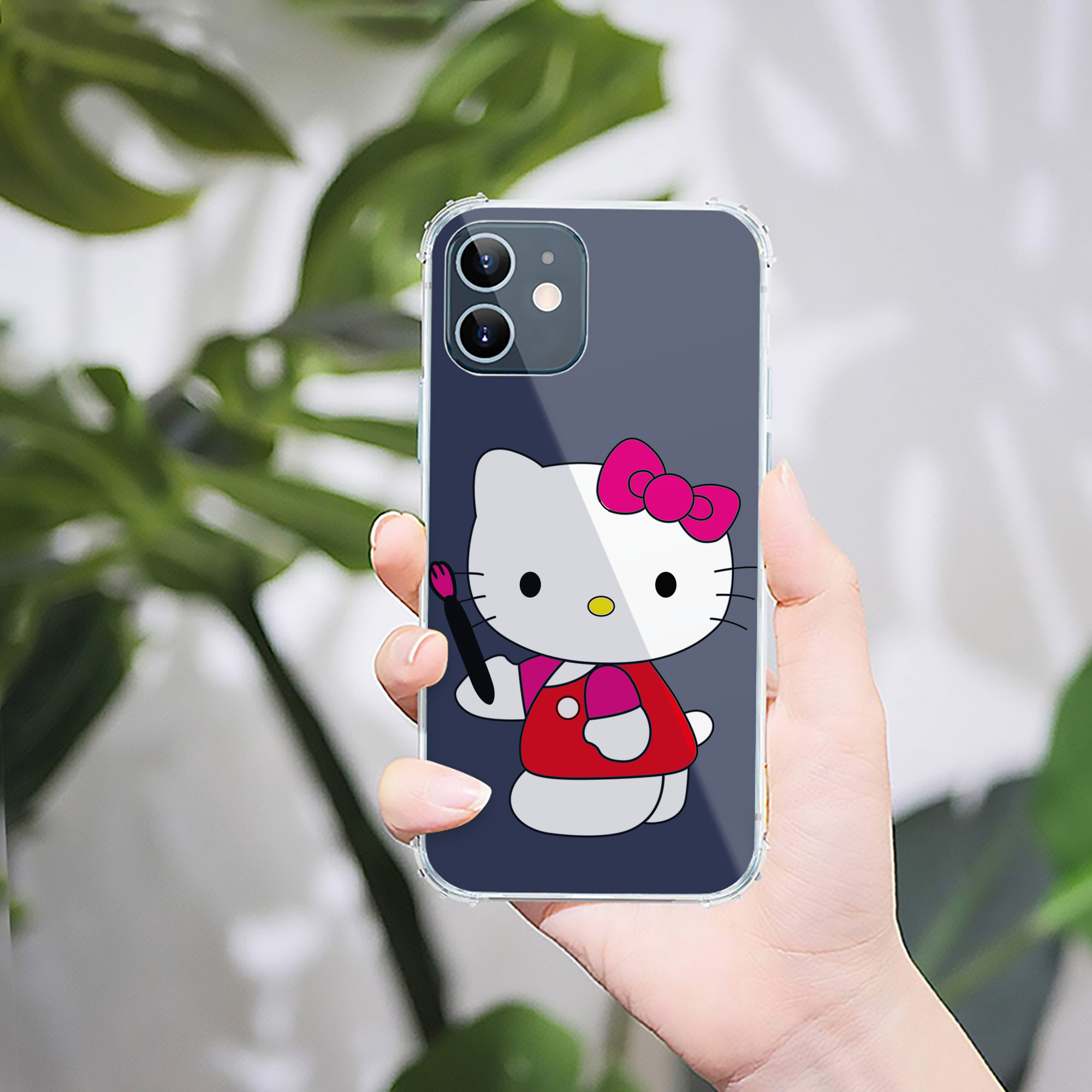 （画像用） Hello Kitty ハローキティ 【iPhone 12シリーズ対応】透明スマホケース（クリアソフトケース）